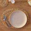 Handwoven Oval Table Dining Set